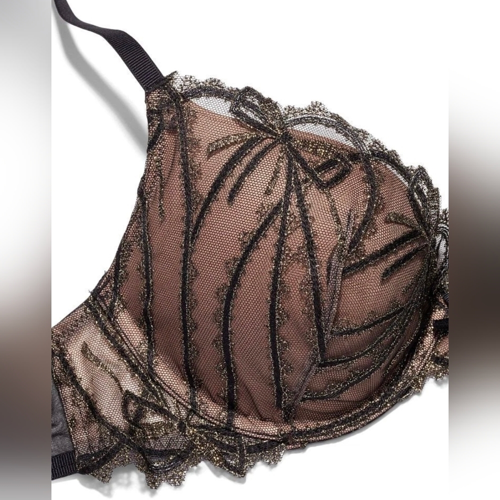 Victoria's Secret DREAM ANGELS Demi Shimmer Bow Bra 32DD - Picture 2 of 5